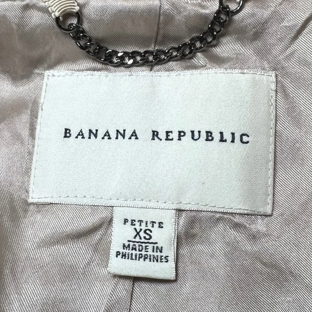 Banana Republic Womens Size XS Petites Trench Coat Champagne Belted Jacket - Picture 4 of 16